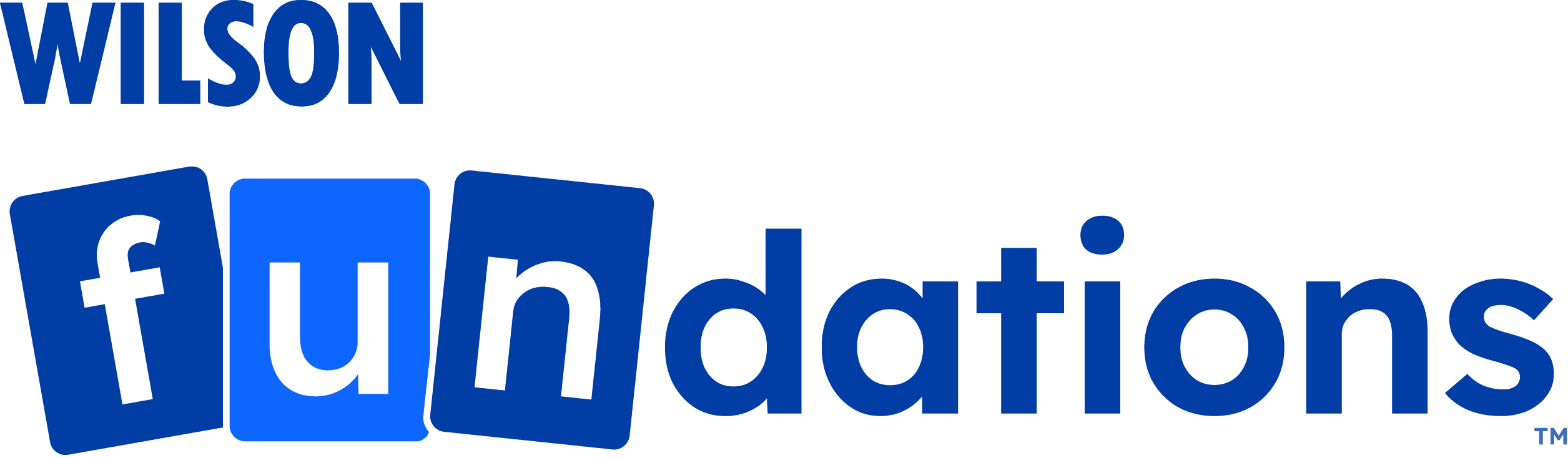 Wilson Fundations logo in blue. Trademarked.
